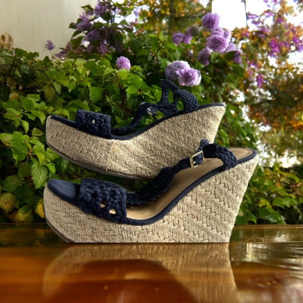 -Mossimo Blue wedge sandals EUC Size-8